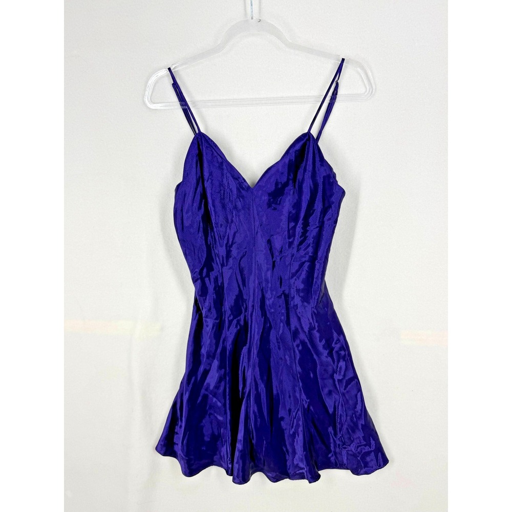 Vintage Y2K Frederick's of Hollywood Purple Mini Slip Dress Size M Babydoll